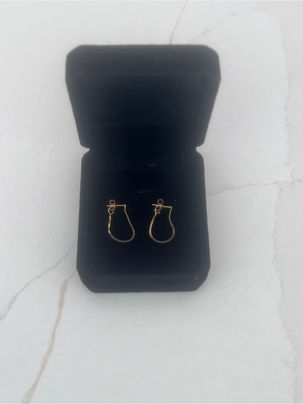 14k yellow gold chain drop earrings